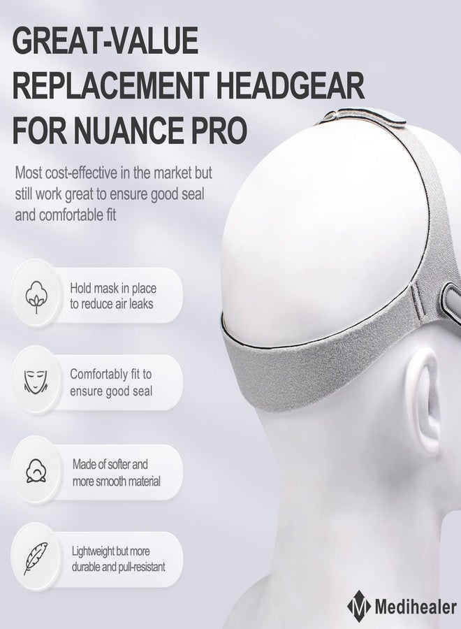 Medihealer 2 Packs Replacement Headgear for Nuance Pro - Headgear Straps (2Packs) with Stronger Touch-Fasten-ers and Elasticity, CPAP Strap for Nuance Pro, Snugly Fit & Reducing Air Leaks, Medihealer Supplies. - Image 2